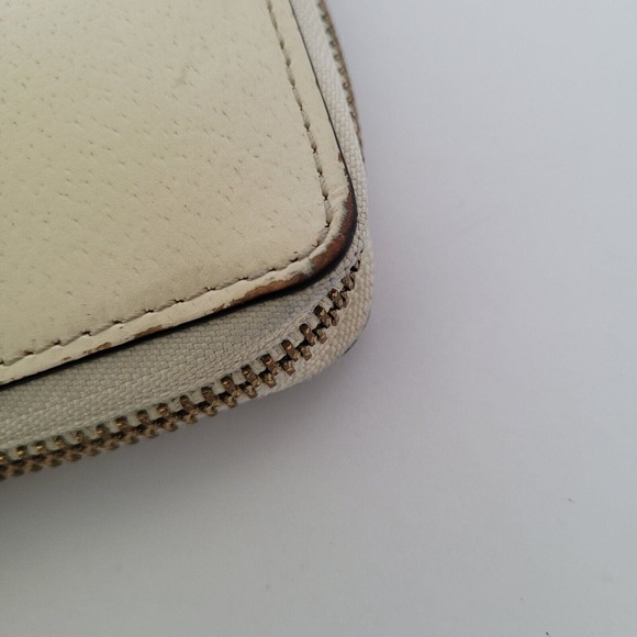 Kate Spade Neda Wallet Clutch Accordion Geniue Leather Zip Around Ivory Black - Picture 10 of 10